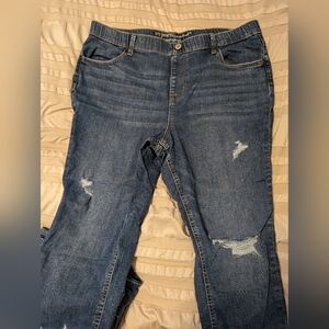 Distressed Blue Jeans